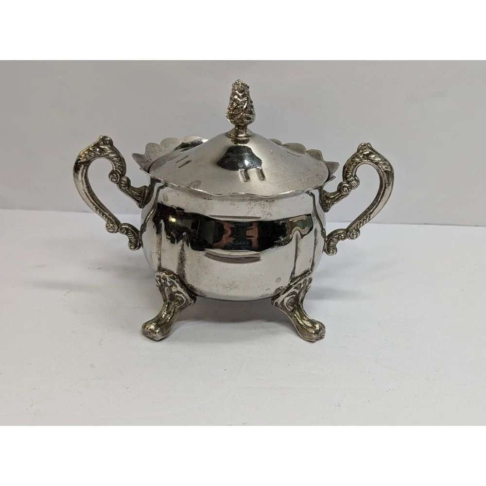 Silver Plated Creamer Pitcher with Lid‎ Vintage